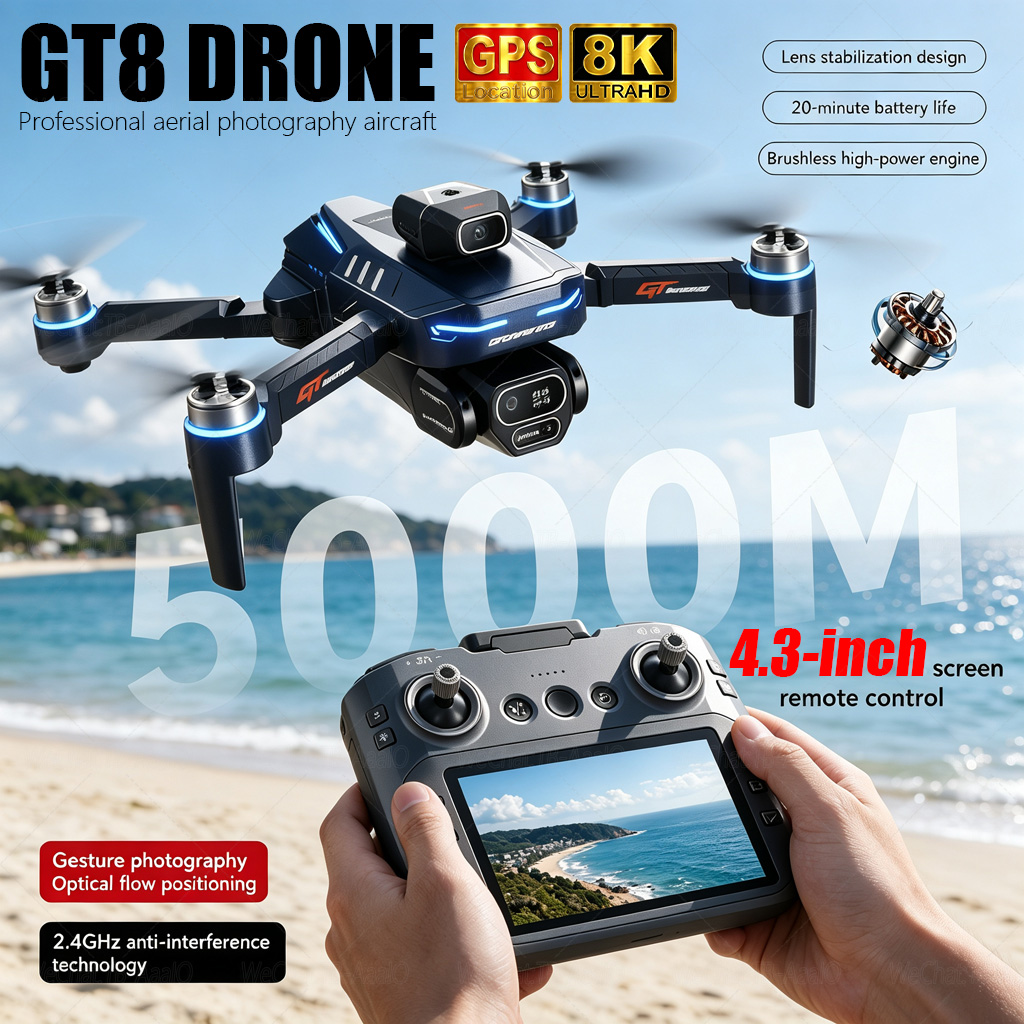 NEW GT8 HD RC Drone 4K Profess - огляд і ціна Drone Camera Night Vision