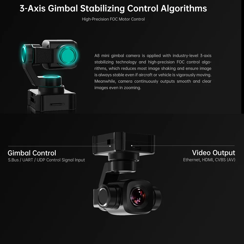SIYI A8 Mini 4K 8MP Gimbal Cam - огляд і ціна Drone Camera Vlog